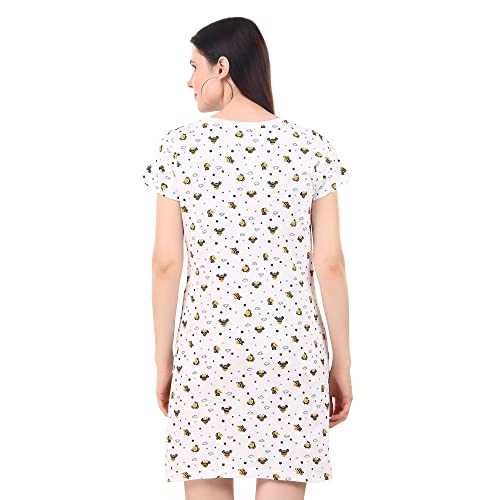 Image of Stories.Label Women Cotton Long T-Shirt Dress in Knee Length with Side Pockets Include Plus Sizes (Size S -5XL)