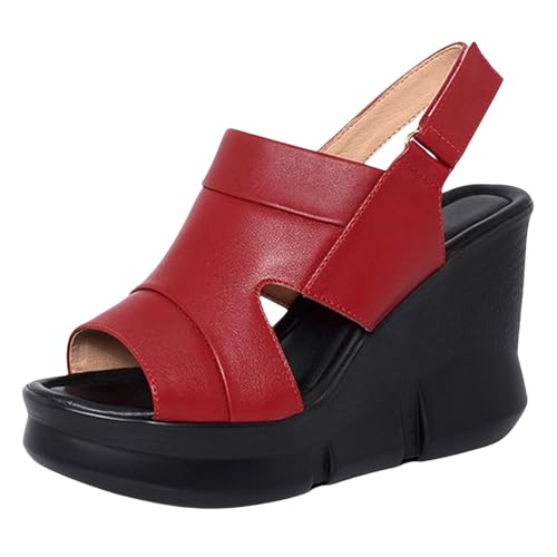 Sandalias de cuña para mujer, sandalias de tiras con tacón de cuña, zapatos de verano, sandalias de plataforma con plataforma romana, sandalias de tacón alto, plataforma de ocio, sandalias de playa,