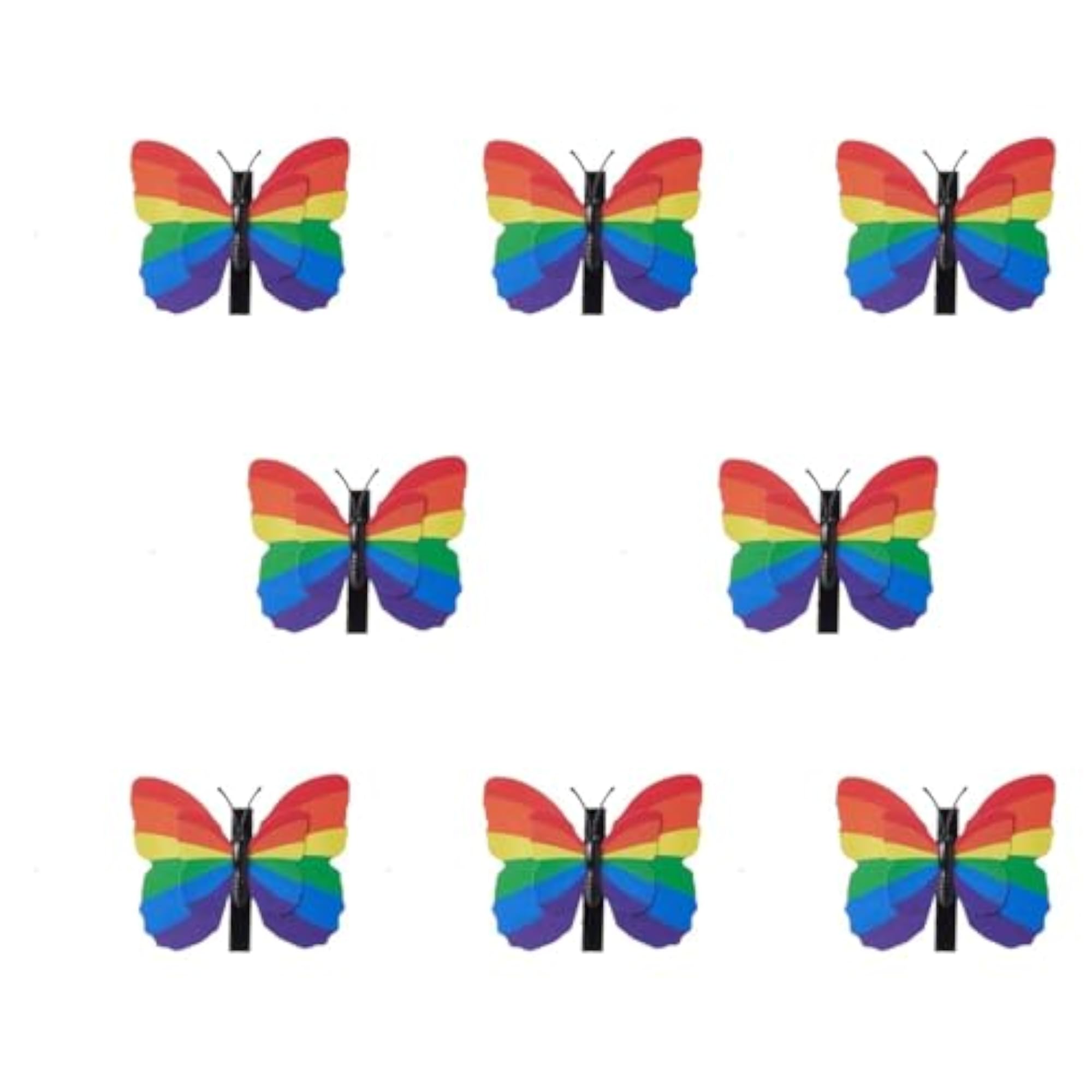 8Pcs Rainbow Butterfly Hair Clips Cute for Masquerade