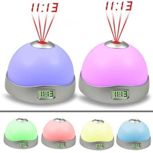 HKHJN Changement de couleur Réveil Heure Projection LED Horloge Lampe torche Snooze Alarm Clock HKHJN