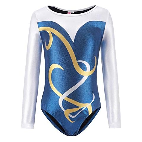 Bornbayb Gymnastikanzug für Kinder Mädchen Tanzkleidung Langarm Ballett Gymnastik kostüme Kinder Kleidung Alter von 5-12 Balletequipment Cover