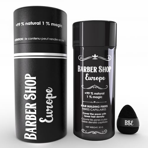 Fibre capillaire Noir de dernière génération – Poudre densifiante cheveux homme et femme – Solution contre la calvitie homme – Effet naturel, volume...