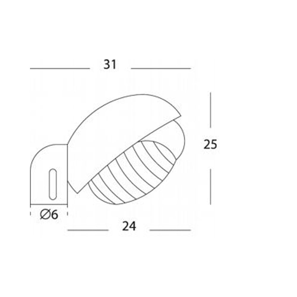 Lampada tonda esterno testa palo in termoplastico manicotto 60mm nero