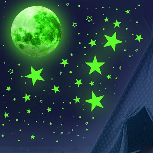 1086 Piezas Estrellas y Luna que Brillan en la Oscuridad miniatura 7