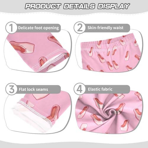 Girls Leggings Size 4T Ballet Shoe Fuchsia Soft Stretchy Pants Breathable Girl Clothes for School Dance3