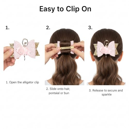 2 Paquetes de Lazos Rosados para el Cabello miniatura 4