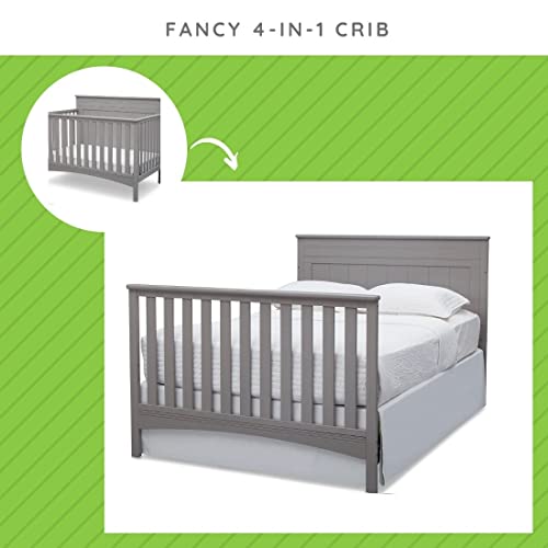 Image of Full-Size Conversion Kit Bed Rails Compatible with Fancy Convertible Crib by Delta Children - Solid Wood Rail #0050 - Toddler & Adult Bed Rail for Full-Size - Nursery & Baby Furniture (Grey - 026)