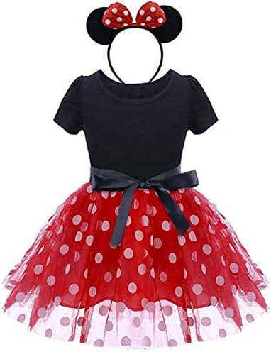 Lkxfz Baby Girl Dress Toddler Girl Polka Dots Fancy Dress Up Costume Birthday Party Tulle Dresses Red 90