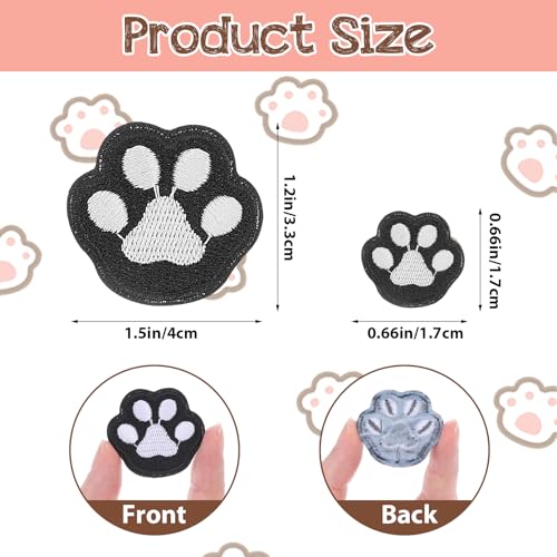 14 Stück Stoff Zum Aufbügeln Selbstklebender Aufnäher Mit Pfotenabdruck Hundepfote Schwarz Weiß Bügelflicken Hundepfoten Pfote Hund Aufnäher Bügelbild Patch Für Kinderkleidung Rucksäcke Weihnachten