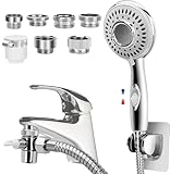 Shower Head Sink - Faucet Bathtub, Hose Sprayer Attachment with 5 Adapters, 79' Hose for Hair Washing, Pet Dog Rinse & Baby Bath, ON/OFF Extension for Tub Faucet, Utility Sink, Laundryroom, Garden
