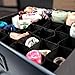 MIFXIN Underwear Socks Storage Organizer Drawer Divider 30 Cell Foldable Closet Drawer Organizer Storage Box Bin for Socks Bras Underwear Ties with Dust/Moisture Proof Cover (Black)