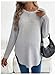 MakeMeChic Women's Maternity Tee Shirt Long Sleeve Round Neck Drop Shoulder Curved Hem Pregnancy Tops Grey Small