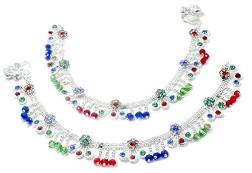 IFH Beauty Indian Bollywood Silver Tone Ankle Bracelet Payal Anklet Women Barefoot Jewelry