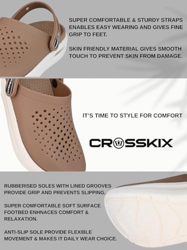 Image of Crosskix AeroComfort 2.0 Men's Lightweight Sport Clogs - Breathable EVA Slip-On Water Shoes with Arch Support and Adjustable Heel Strap