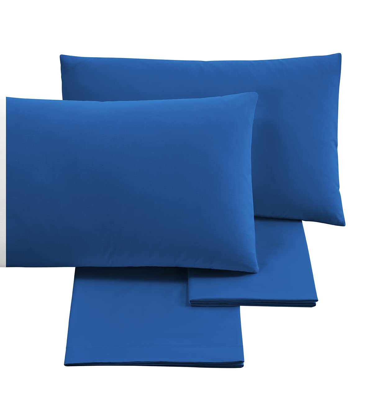 Set Lenzuola letto in calda flanella di cotone ultrasoft - sotto 180X200 H 25cm (Blu T.U.)