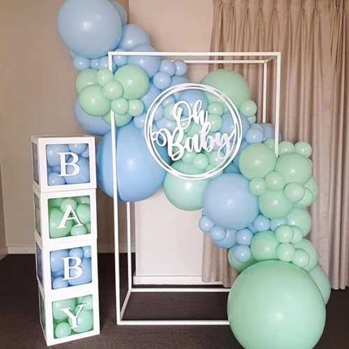 Image of Voircoloria 105pcs Mint Green Balloons 12inch Party Latex Balloons for Boys Girls Birthday Baby Shower Gender Reveal Wedding Sunflower Party Decorations