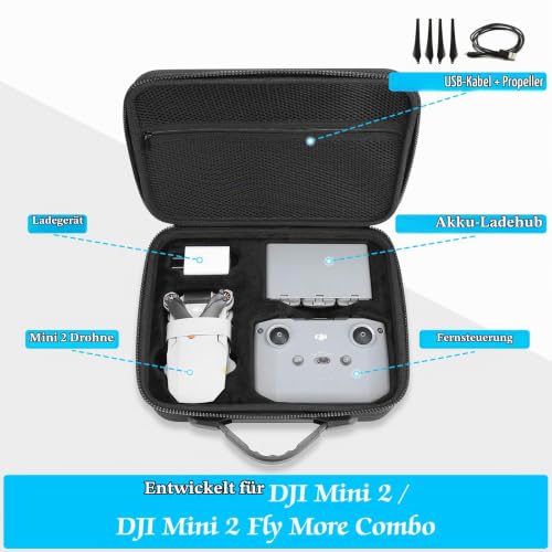 ProCase Eva Tragetasche für DJI Mini 4K / DJI 2/2 SE/Mini 2 Fly More Combo Drohne und Zubehör Schutzhülle Carrying Case mit Schultergurt… – Ansicht 3