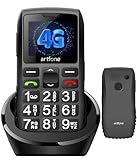 artfone C1+4G Pro Negro- Volte Teléfono Móvil para Personas Mayores丨Senior Moviles de Teclas Grandes y Volumen Alto丨Contactos con Imágenes丨Botón SOS丨Base de Carga丨Bateria 1800mAH丨FM丨Bloqueo de Teclas