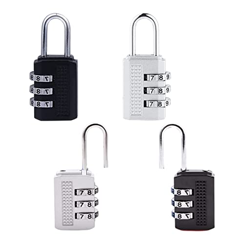 4 Stück Kombinations Zahlenschloss 3 Stelliges Wetterfeste Outdoor Vorhängeschloss Sicherheit Kombinationsschloss für Schule Gym Locker Schränke Tool Box Etc Cover
