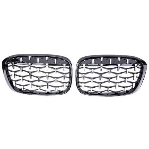 Calandres avant pour BMW X1 F48 F49 grille course diamant noir silver