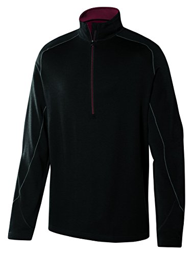 Terramar Merino Silk Extreme Weight Half Zip Tops, Black, XX-Large/(50