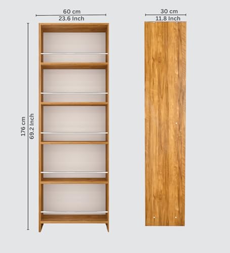Image of SPECIALITY PANELS Kitchen Cabinet with 5 Open Shelves | Crockery Storage Cabinet | Space Organizer | Termites Resistance | Free Standing Wooden Cupboard for Kitchen Office Home | Dark Wood Finish