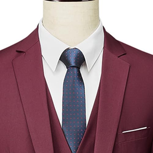 Men's 3 Piece Dress Suit Slim Fit Blazer Jacket Vest Pants Suit Set Formal Wedding Prom Tuxedo Suits2
