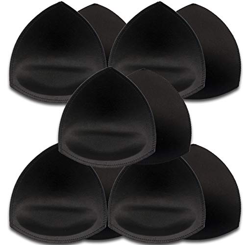 Taohua Garden 5 Pairs Bra Pads Inserts,Removable,Breathable, Air Cotton,Foam Sponge Black #TOP24