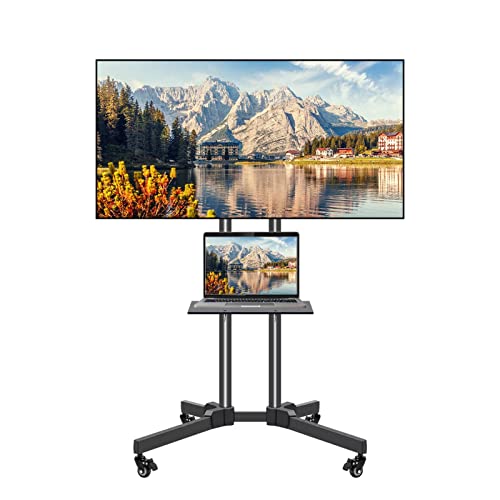Soporte móvil para TV 32-65 pulgadas con ruedas y estante ajustable miniatura 1