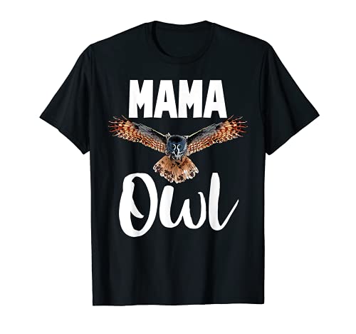 Mama Owl Tee Shirts Mujeres Big Owl Tees Funny Birds Love Camiseta