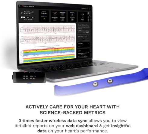 Frontier X2 Smart Heart Monitor with Chest Strap, Wireless Heart Health Monitoring Device with Heart Strain, Breathing Rate, Heart Rhythm and Fitness Tracking with Continuous Heart Rate Monitoring