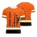 Matedecor Safety Shirt Orange Electrician Customize Name High Visibility Shirt for Men Reflective Shirt Hi Vis Shirt Workwear for Runners, Walkers, Trucker, Operator, Patriotic-3XL