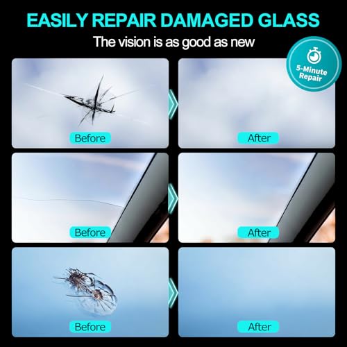 Yocisku Professional Windshield Crack Repair Kit, Upgraded Glass Repair Fluid for Automotive Glass Chips & Cracks, High Pressure & Long-Lasting Restoration, Easy DIY Windshield Tool Set (20ML x 2) by Yocisku - Image 2