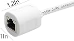 CAT6 Ethernet Extension Cable,90 Degree RJ45 Cords Shielded Male to Female Ethernet Patch Cable,Support Bandwidth Up to 250mhz,24AWG,White (UP Angle, 1.6FT)