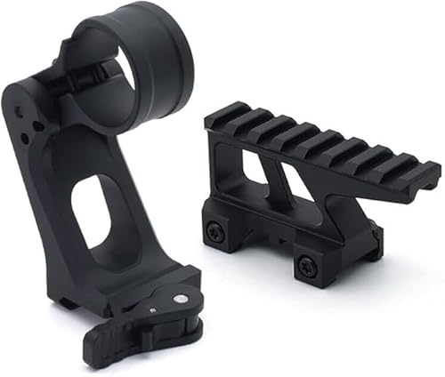 HATSEN GS Picatinny Suporte para elevações 558 LCO UH2 8T Red Dot Reflex e suporte de lupa rebatível FTC com anel de 30 mm para lupas 3XMAG, 3X-C, etc. Linha central ótica de 2,9 polegadas