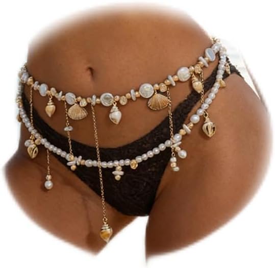 Seashell Waist Chians for Women Pearl Body Chain Boho Conch Belly Chains Belt Summer Beach Seashell Chains Waist Body Jewelry