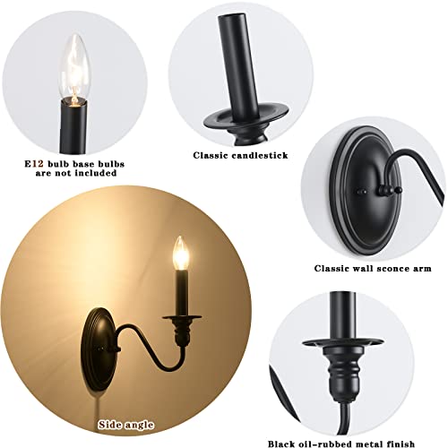 Jdfeifff Black Wall Sconces Set Of 2 thumb #4