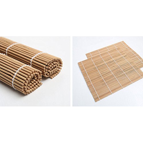 BESTOMZ Kit de fabricação de sushi 15 peças: 2 tapetes de rolamento de sushi 1 toalha 1 espátula de