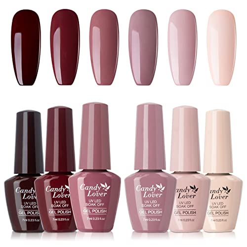 Vernis Semi Permanent - Candy Lover 6PCS Vernis Manucure Nail Art Vernis à Ongles Vernis Gel UV LED Nail Polish Soak Off Lot Quatre Saisons