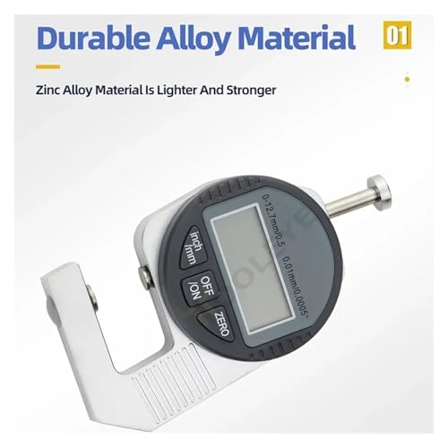 Micrómetro digital para medición de espesor, medidor electrónico para papel, tela, metal delgado, precisión 0.01 mm miniatura 4