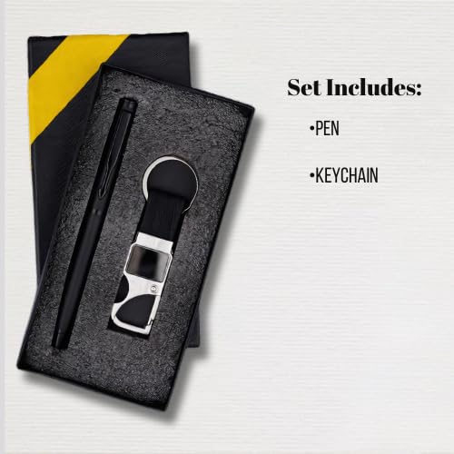 Image of Personalized Metal Ball Pen & Keychain Gift Combo 2 in 1 For Brother-Sister Special Occasion Corporate Gifting (Black)