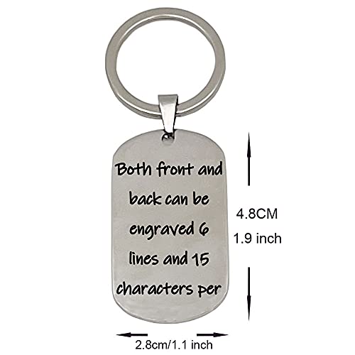 good goods Personalized Keychains for Women Customized Key Chains Men Engraved Name Inspirational Stainless Steel Dog Tag - Image 2