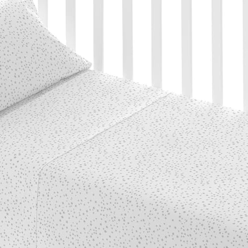 TRAMAS+ Juego Sábanas Cuna 50X80 100% algodón, Juego de sábanas para Bebe, Ropa de Cuna, Sábana Bajera, encimera y Funda de Almohada - Universo