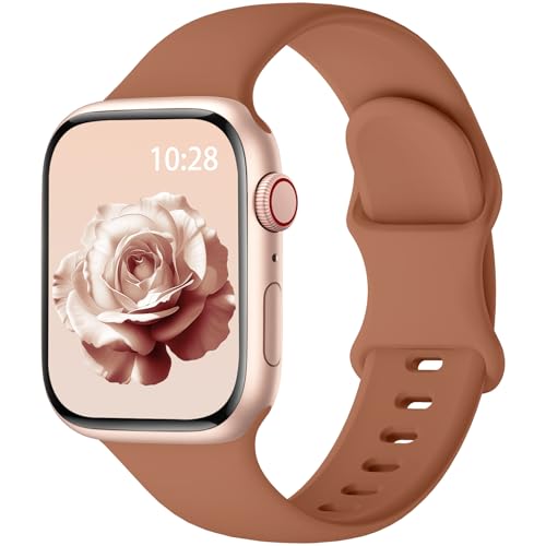 Sport Silicone Band Compatible with Apple Watch Bands 40mm 38mm 41mm 44mm 45mm 46mm 42mm 49mm for Women Men, Soft Wristband Water-proof Strap for iWatch Bands Series 11 10 9 8 7 6 5 4 3 2 1 Ultra SE