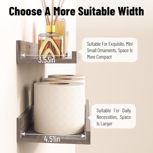 Image of BAYKA 15.7x5.12 Floating Shelves for Wall,Room Decor,Raised Lip,4 Pack