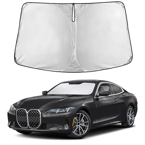 EcoNour Windshield Sunshade Compatible for BMW 4 Series 2021-2023 2024 2025 Sun Visor for Front Windshield & Window Sun Shade Cover UV Heat Blocker & Protector Car Accessories