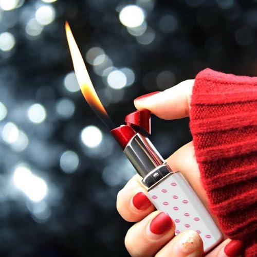 Encendedor tipo lápiz labial recargable con llama de butano miniatura 3