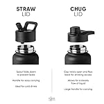 Simple Modern Water Bottle with Straw and Chug Lid Vacuum Insulated Stainless Steel Metal Thermos Bottles | Reusable Leak Proof BPA-Free Flask for Sports Gym | Summit Collection | 32oz, Midnight Black - Image 4