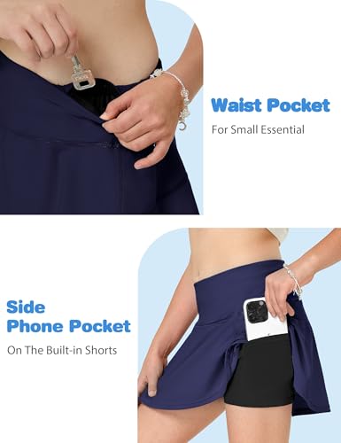 Image of FitsT4 Sports Girls Swim Skirts with Pocket UPF 50+ Swimming Bottom Kids Bathing Skort for Surfing Beach Volleyball