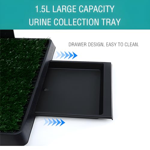 Image of Dog Urinal containing 2 Replaceable lawns, Dog Potty Grass .Portable pet bedpans that can be Washed， Suitable for Almost All Types of Dogs. Length: 25 inches. Width 20 inches. Height: 3 inches